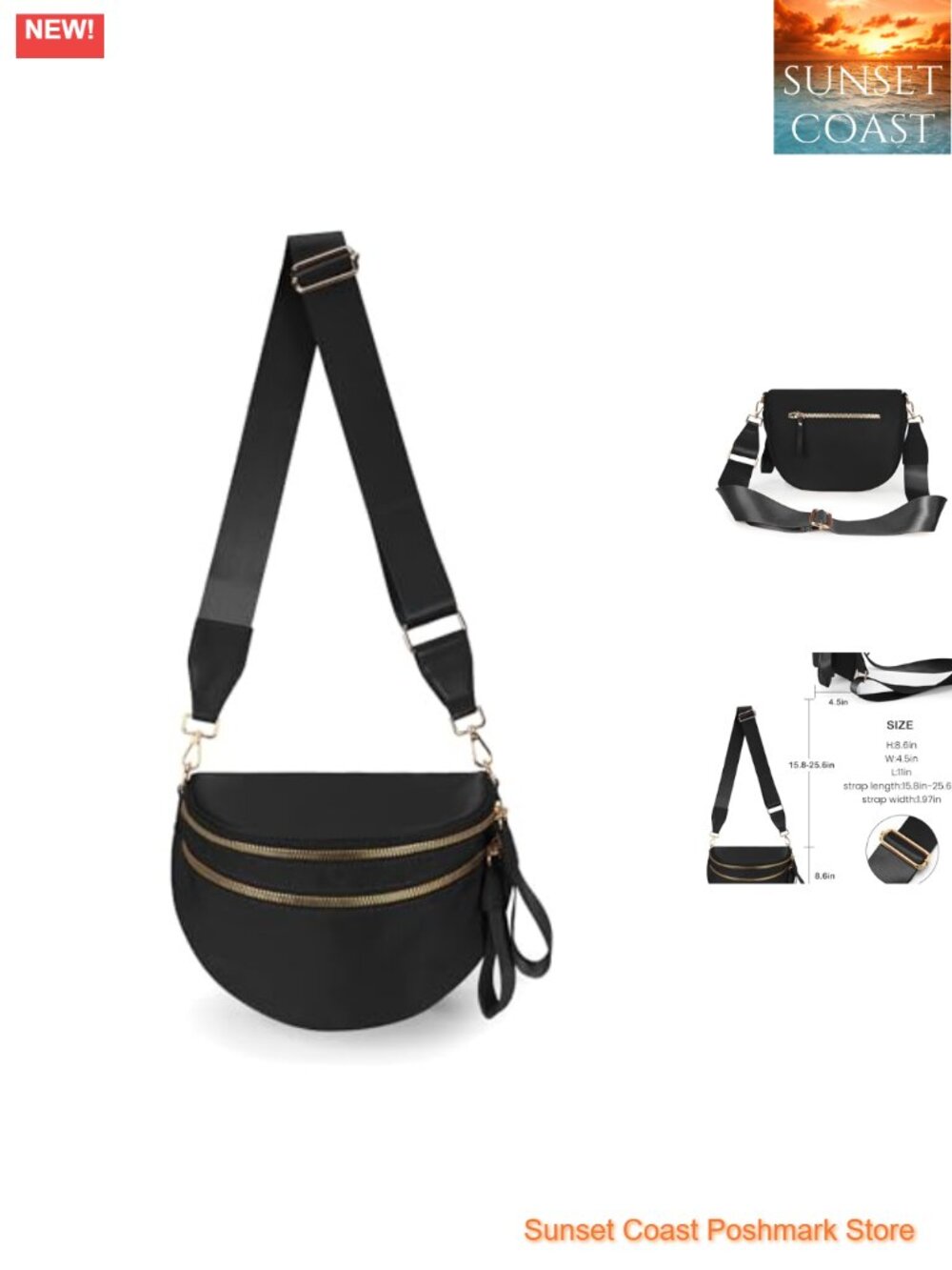 Spacious Nylon Crossbody Bum Bag with Adjustable Straps